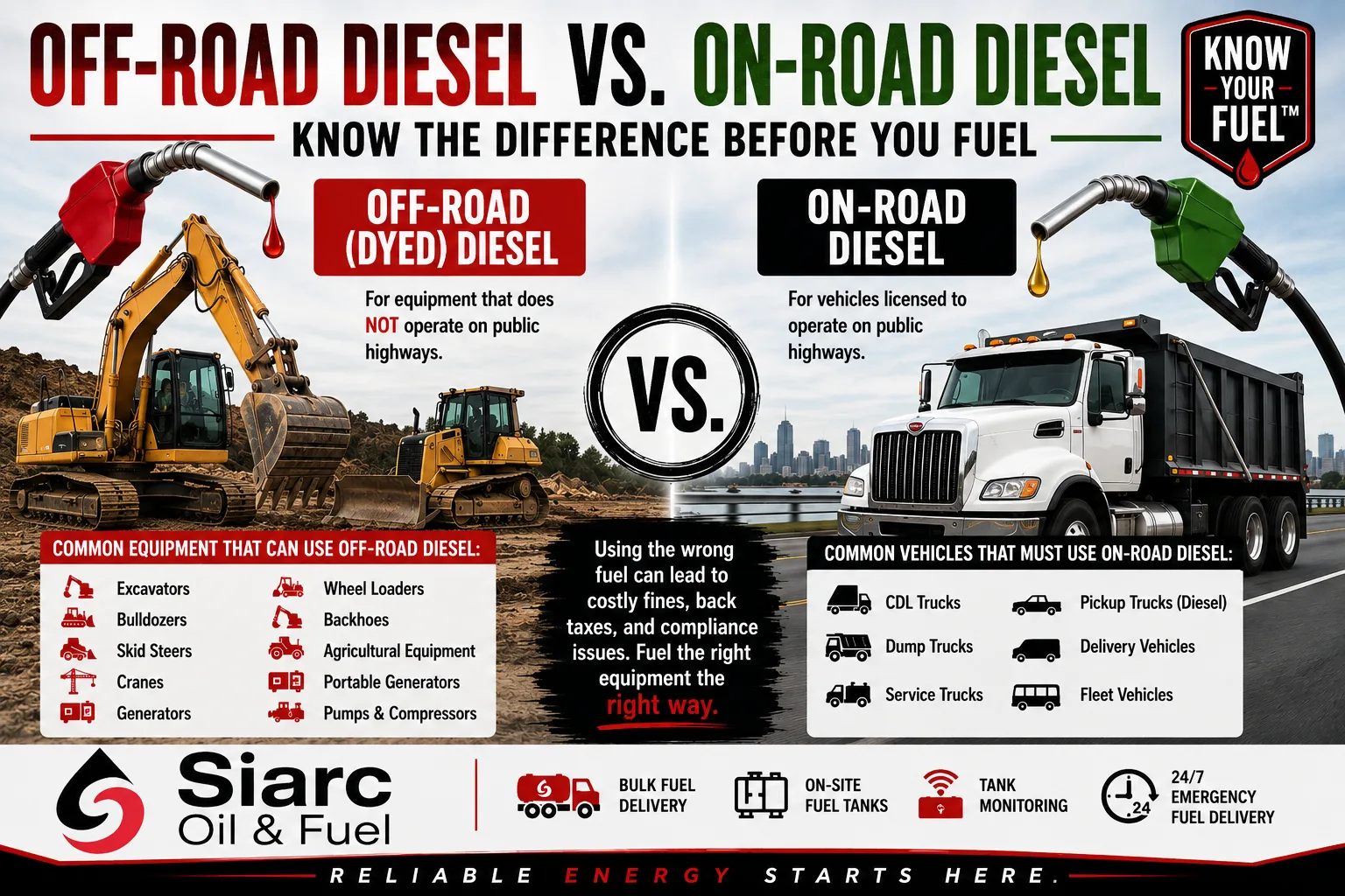 Off-Road Diesel vs. On-Road Diesel in Construction: What You Can (and Can't) Use