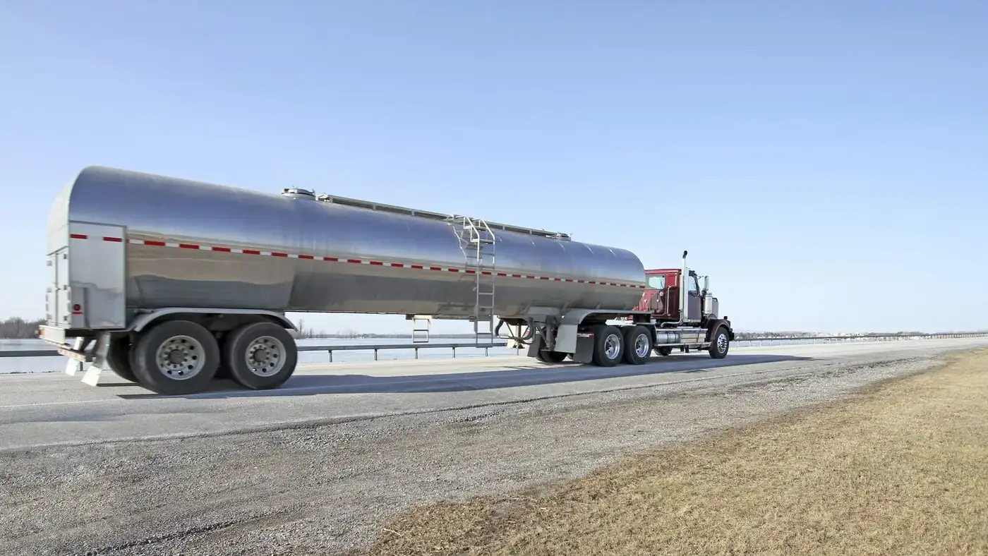 Fuel tanker truck on a South Louisiana highway